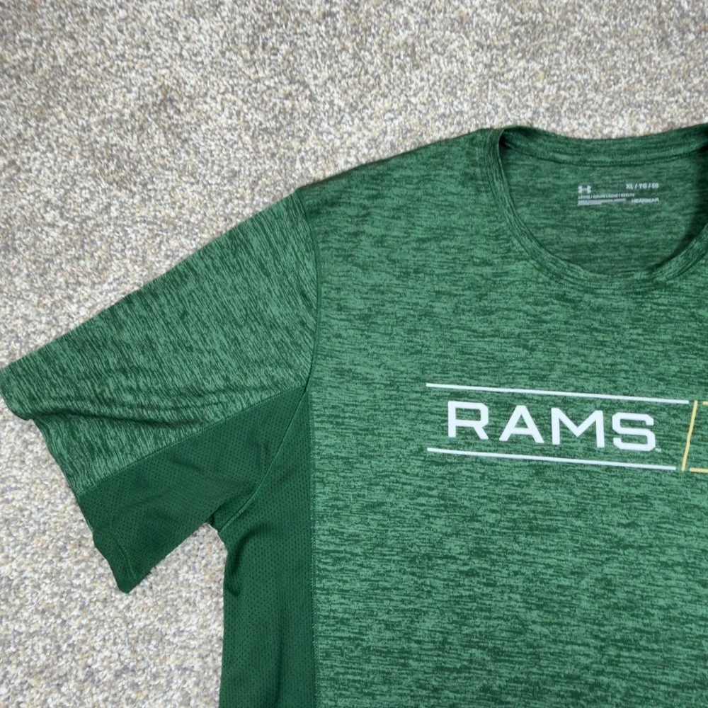 Under Armour Men XL Colorado State Rams HeatGear Green Heather T-Shirt UM0698‎